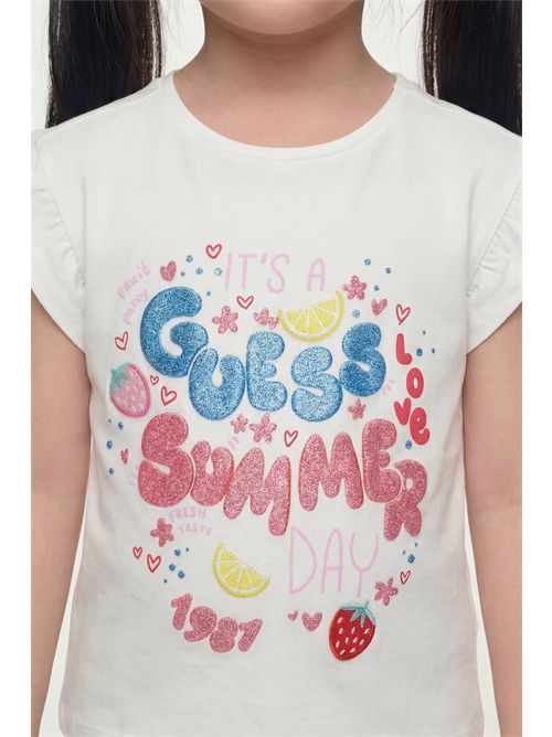Maglietta glitter con logo GUESS | K6GI11K6YW4/G011